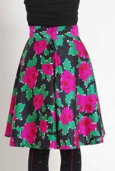 AW1112 PEG ART ROSES SWIRL SKIRT - PINK - Other Image